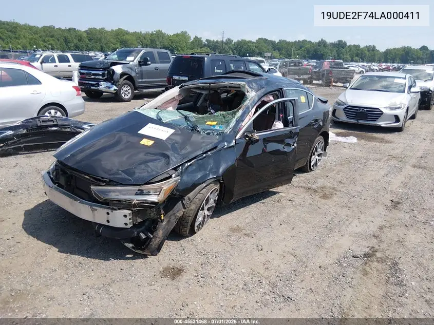 2020 Acura Ilx Premium Package/Technology Package VIN: 19UDE2F74LA000411 Lot: 45531468