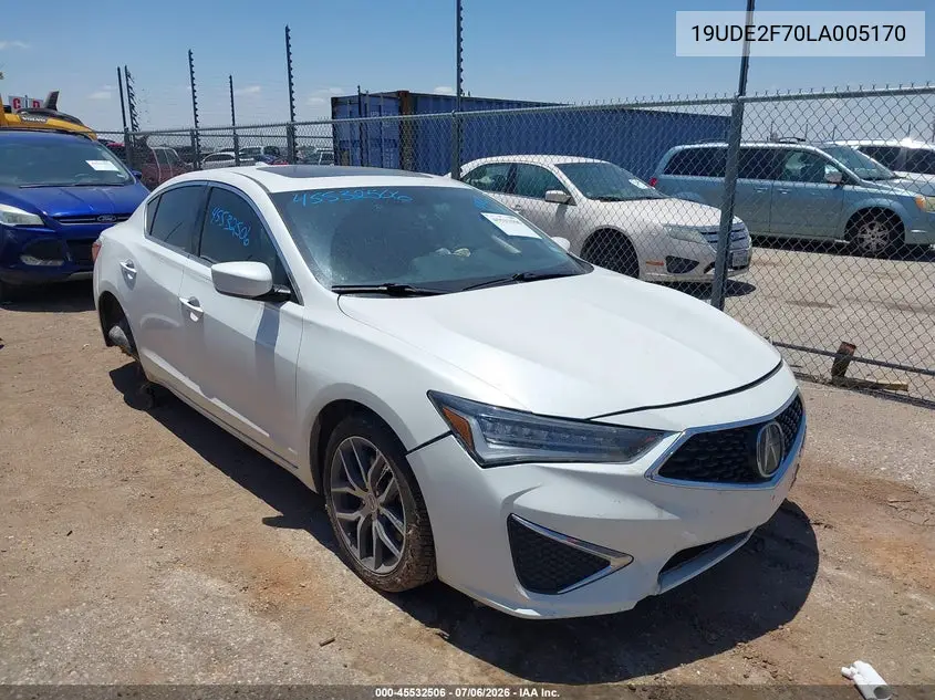2020 Acura Ilx Premium Package/Technology Package VIN: 19UDE2F70LA005170 Lot: 45532506