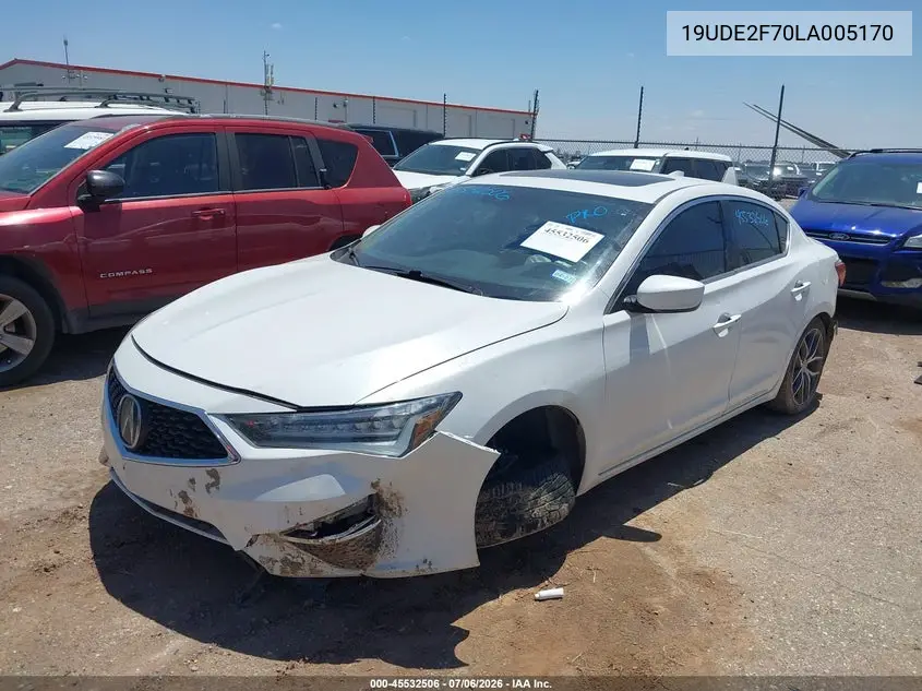 2020 Acura Ilx Premium Package/Technology Package VIN: 19UDE2F70LA005170 Lot: 45532506
