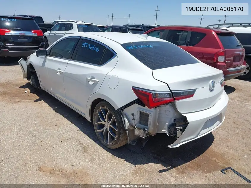 2020 Acura Ilx Premium Package/Technology Package VIN: 19UDE2F70LA005170 Lot: 45532506