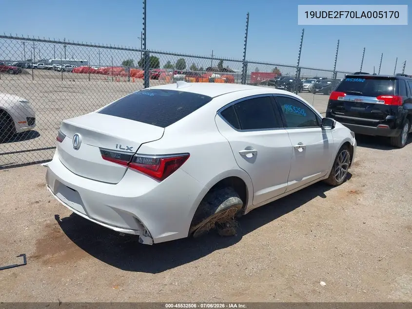 2020 Acura Ilx Premium Package/Technology Package VIN: 19UDE2F70LA005170 Lot: 45532506