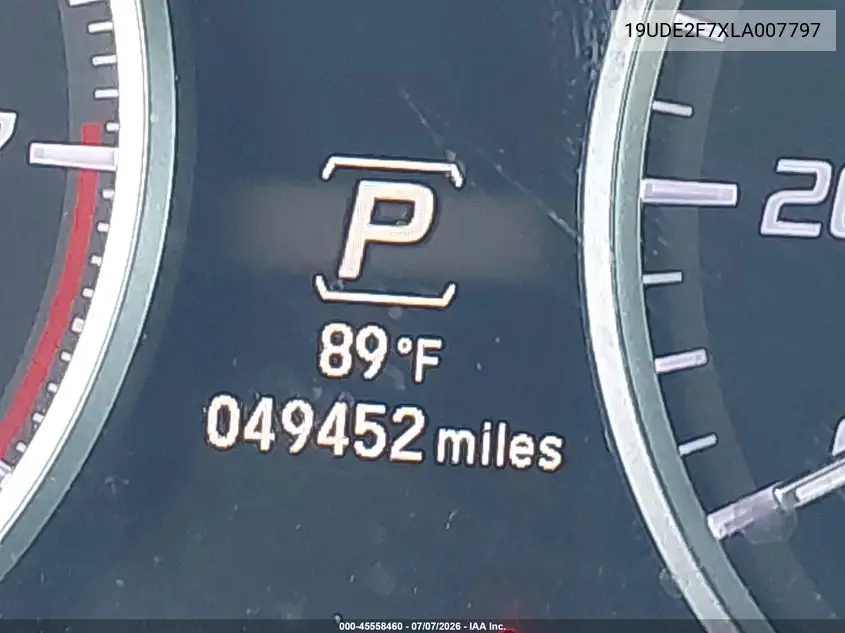2020 Acura Ilx Premium Package/Technology Package VIN: 19UDE2F7XLA007797 Lot: 45558460