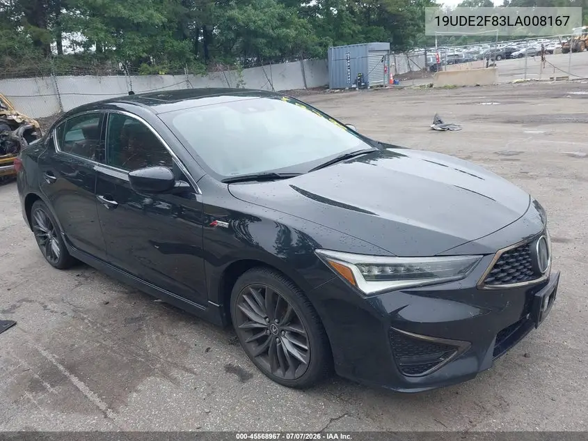 2020 Acura Ilx Premium A-Spec Packages/Technology A-Spec Packages VIN: 19UDE2F83LA008167 Lot: 45568967