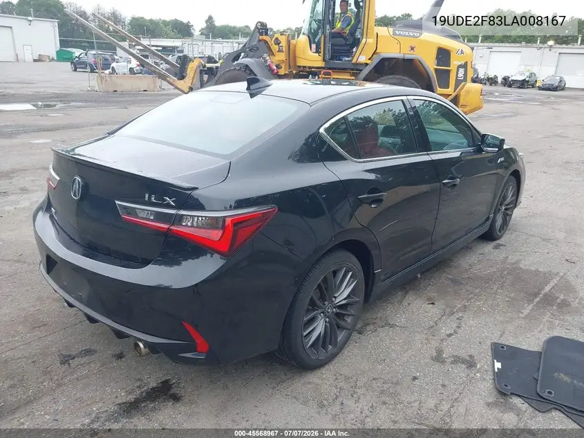 2020 Acura Ilx Premium A-Spec Packages/Technology A-Spec Packages VIN: 19UDE2F83LA008167 Lot: 45568967
