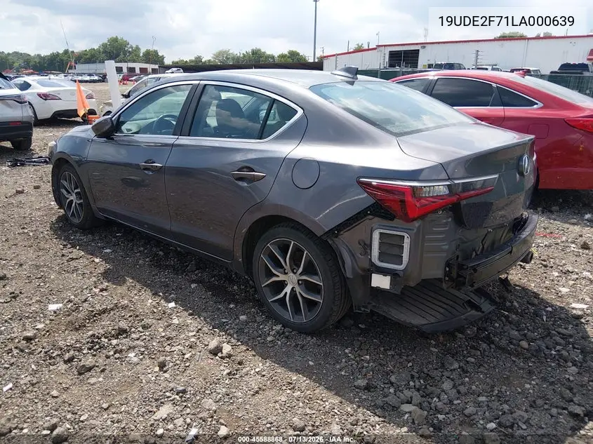 2020 Acura Ilx Premium Package/Technology Package VIN: 19UDE2F71LA000639 Lot: 45588868