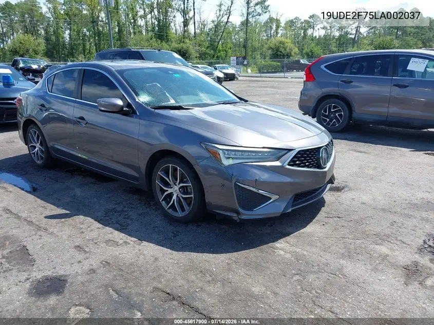 2020 Acura Ilx Premium Package/Technology Package VIN: 19UDE2F75LA002037 Lot: 45617900