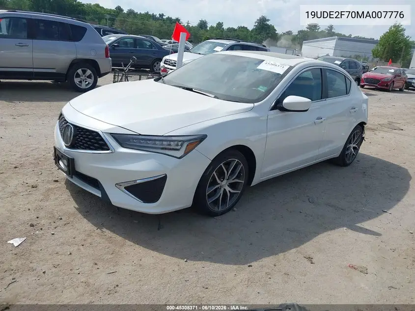 2021 Acura Ilx Premium Package/Technology Package VIN: 19UDE2F70MA007776 Lot: 45308371