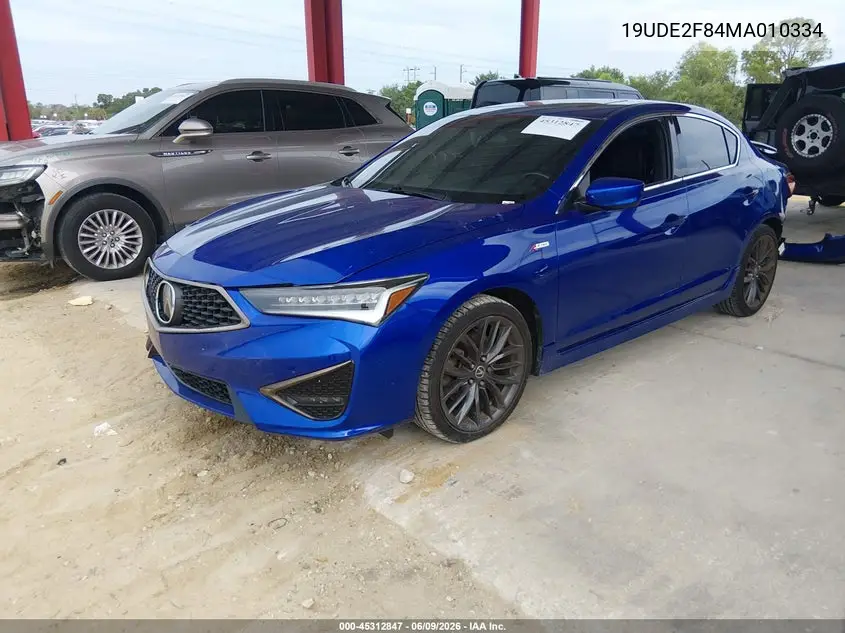 2021 Acura Ilx Premium A-Spec Packages/Technology A-Spec Packages VIN: 19UDE2F84MA010334 Lot: 45312847