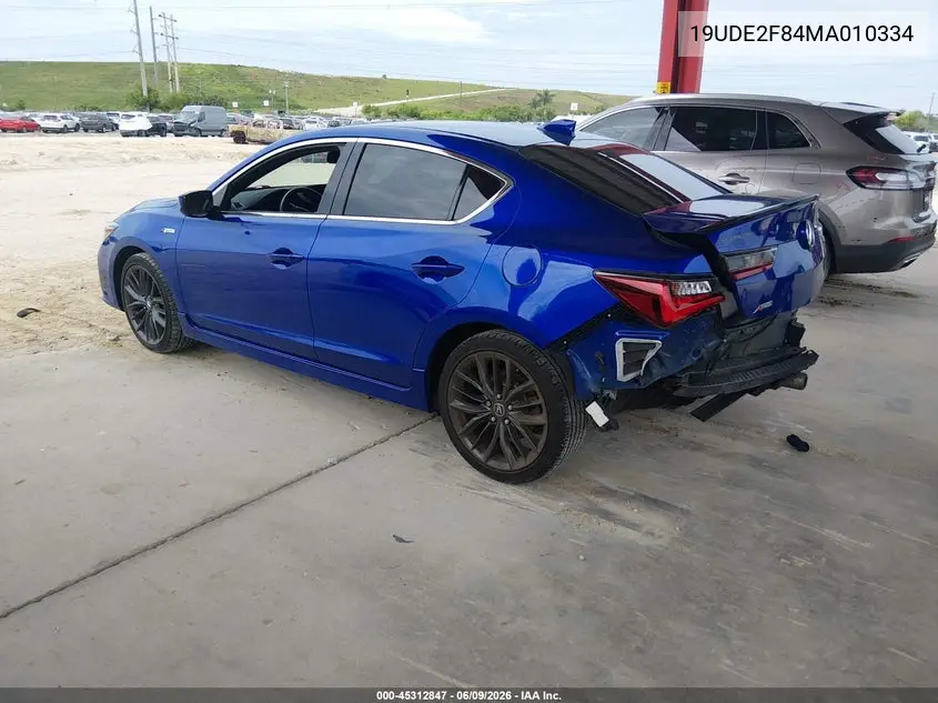 2021 Acura Ilx Premium A-Spec Packages/Technology A-Spec Packages VIN: 19UDE2F84MA010334 Lot: 45312847