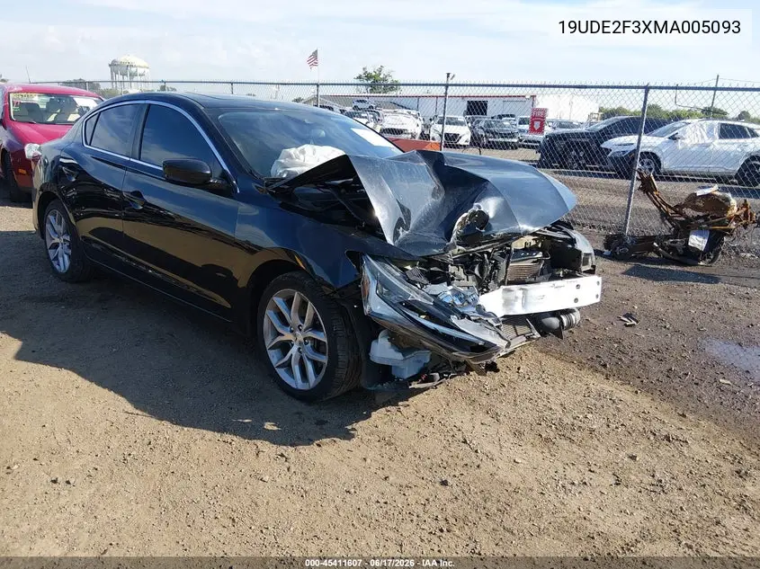 2021 Acura Ilx Standard VIN: 19UDE2F3XMA005093 Lot: 45411607