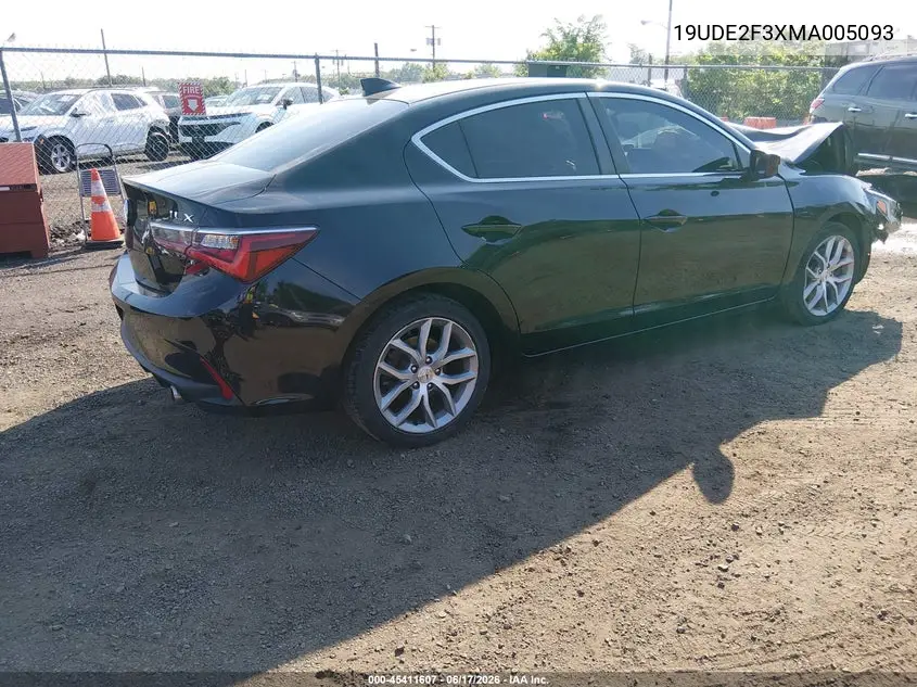 2021 Acura Ilx Standard VIN: 19UDE2F3XMA005093 Lot: 45411607