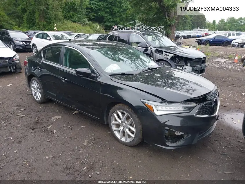 2021 Acura Ilx Standard VIN: 19UDE2F3XMA004333 Lot: 45415547