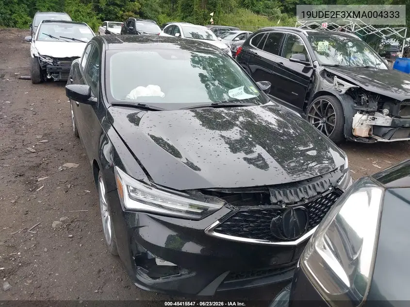 2021 Acura Ilx Standard VIN: 19UDE2F3XMA004333 Lot: 45415547