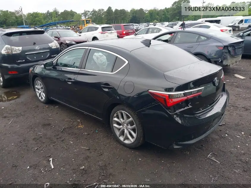 2021 Acura Ilx Standard VIN: 19UDE2F3XMA004333 Lot: 45415547