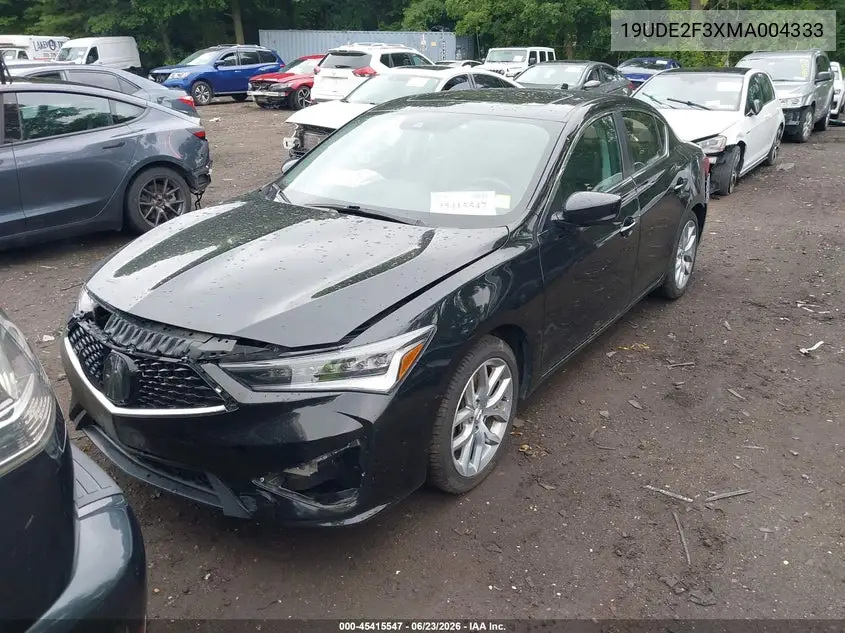 2021 Acura Ilx Standard VIN: 19UDE2F3XMA004333 Lot: 45415547