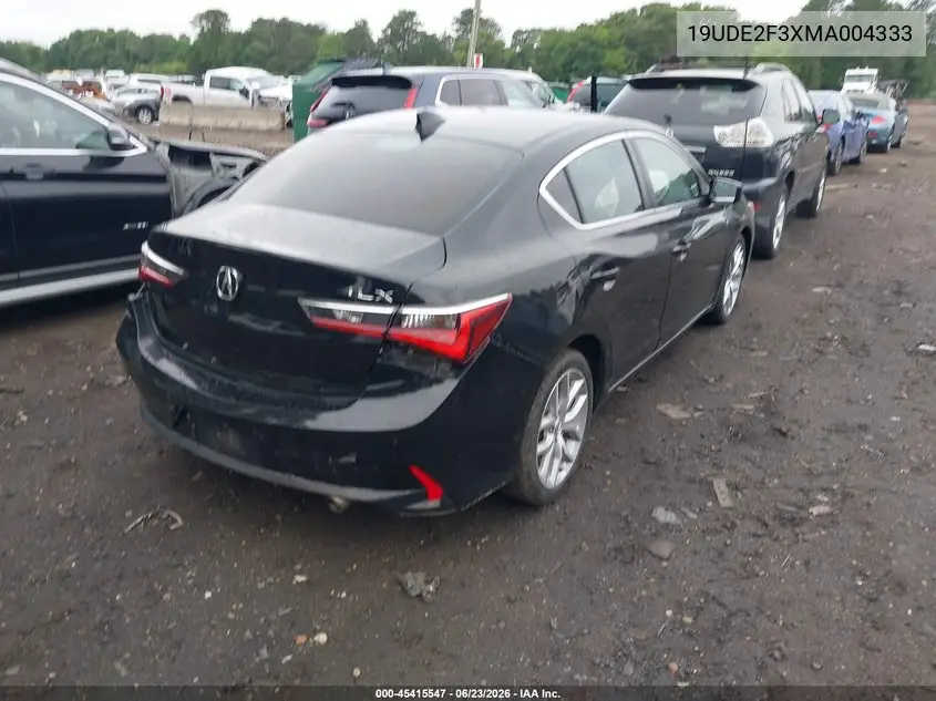 2021 Acura Ilx Standard VIN: 19UDE2F3XMA004333 Lot: 45415547
