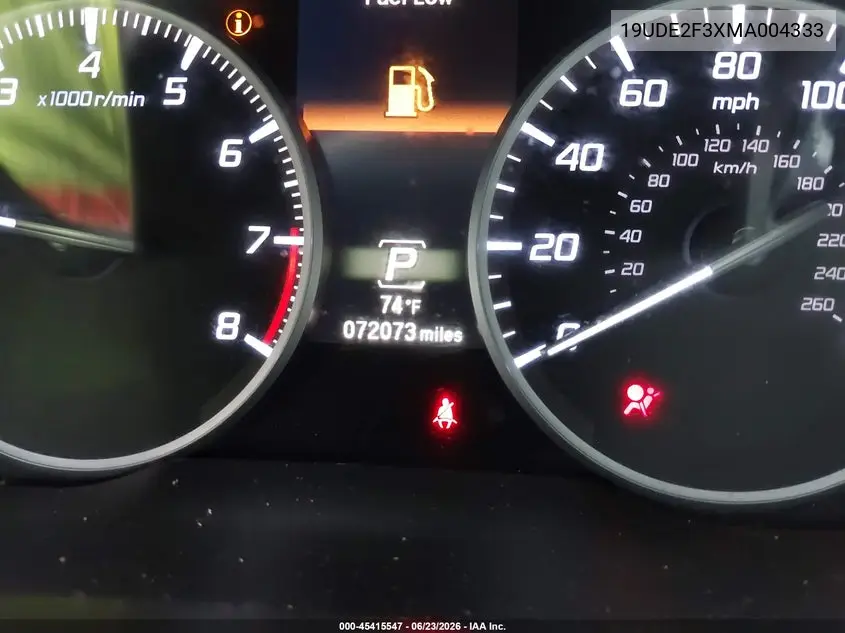 2021 Acura Ilx Standard VIN: 19UDE2F3XMA004333 Lot: 45415547