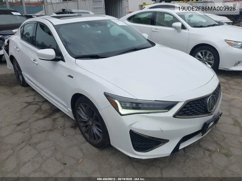 2021 Acura Ilx Premium A-Spec Packages/Technology A-Spec Packages VIN: 19UDE2F86MA009928 Lot: 45439012