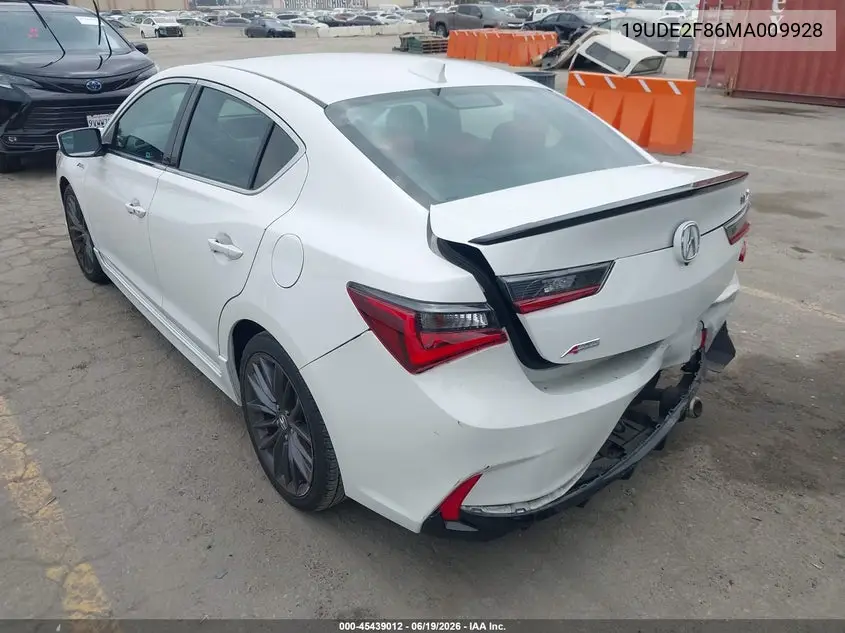 2021 Acura Ilx Premium A-Spec Packages/Technology A-Spec Packages VIN: 19UDE2F86MA009928 Lot: 45439012
