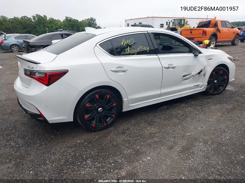 2021 Acura Ilx VIN: 19UDE2F86MA001957 Lot: 45517585