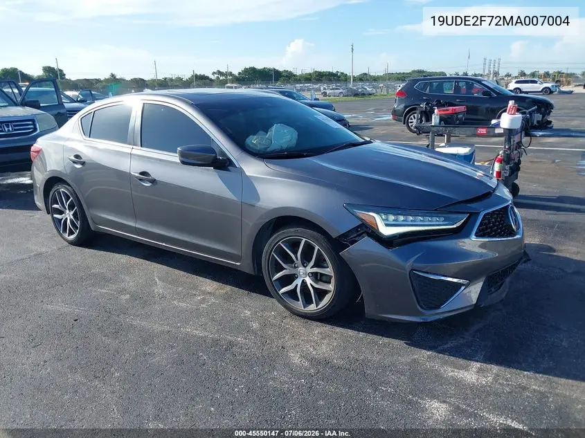 2021 Acura Ilx Premium Package/Technology Package VIN: 19UDE2F72MA007004 Lot: 45550147