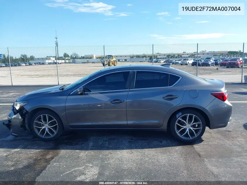 2021 Acura Ilx Premium Package/Technology Package VIN: 19UDE2F72MA007004 Lot: 45550147