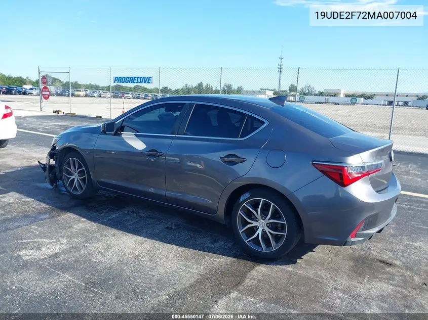 2021 Acura Ilx Premium Package/Technology Package VIN: 19UDE2F72MA007004 Lot: 45550147