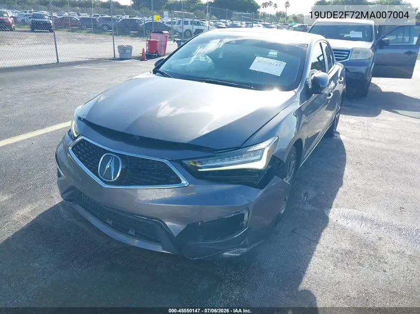 2021 Acura Ilx Premium Package/Technology Package VIN: 19UDE2F72MA007004 Lot: 45550147