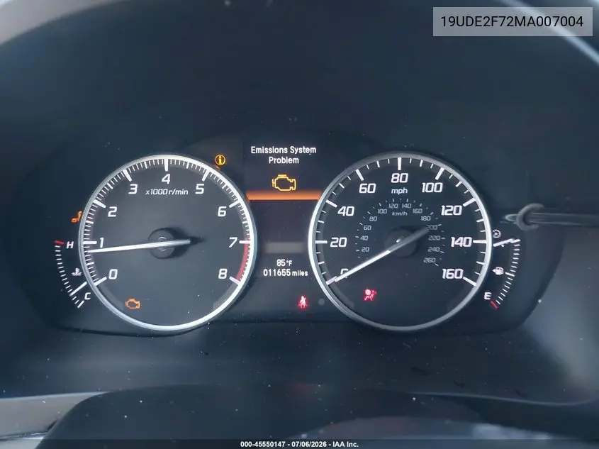 2021 Acura Ilx Premium Package/Technology Package VIN: 19UDE2F72MA007004 Lot: 45550147