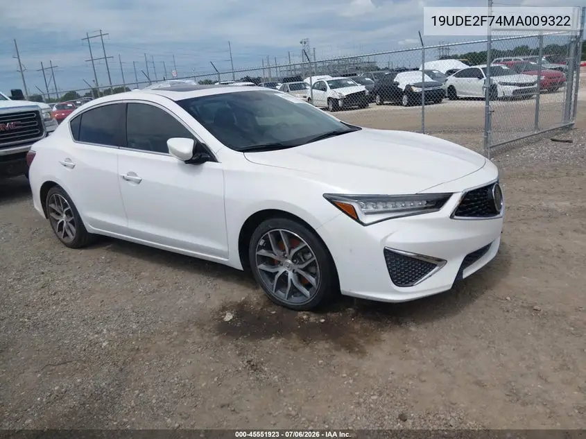 2021 Acura Ilx VIN: 19UDE2F74MA009322 Lot: 45551923