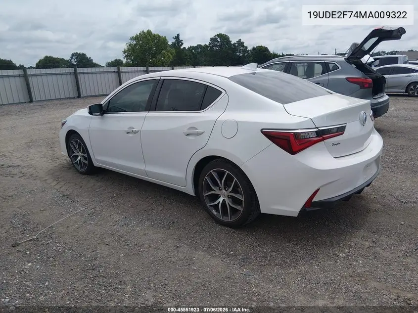 2021 Acura Ilx VIN: 19UDE2F74MA009322 Lot: 45551923