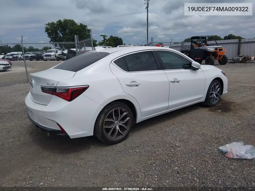 2021 Acura Ilx VIN: 19UDE2F74MA009322 Lot: 45551923