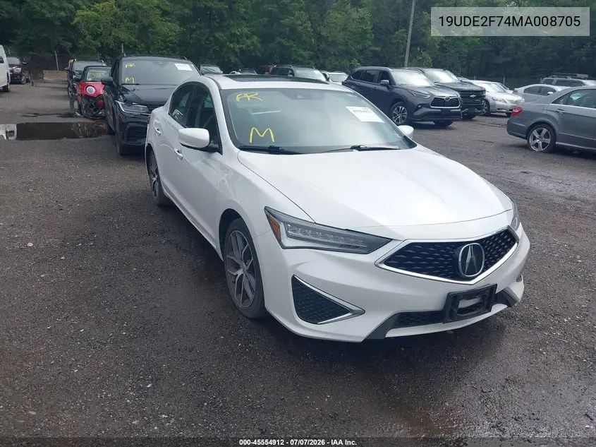 2021 Acura Ilx Premium Package/Technology Package VIN: 19UDE2F74MA008705 Lot: 45554912