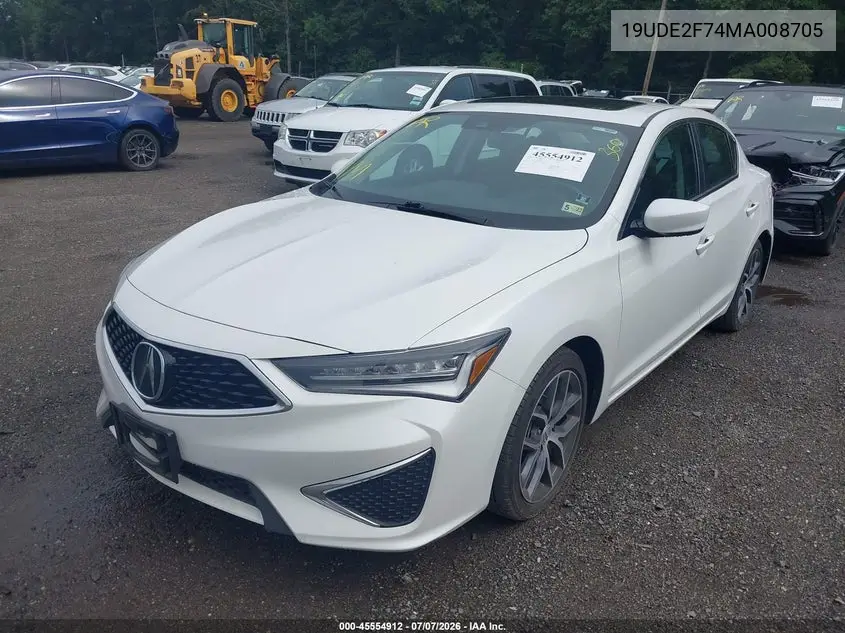 2021 Acura Ilx Premium Package/Technology Package VIN: 19UDE2F74MA008705 Lot: 45554912