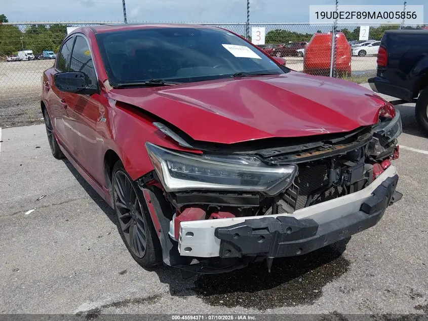 2021 Acura Ilx Premium A-Spec Packages/Technology A-Spec Packages VIN: 19UDE2F89MA005856 Lot: 45594371