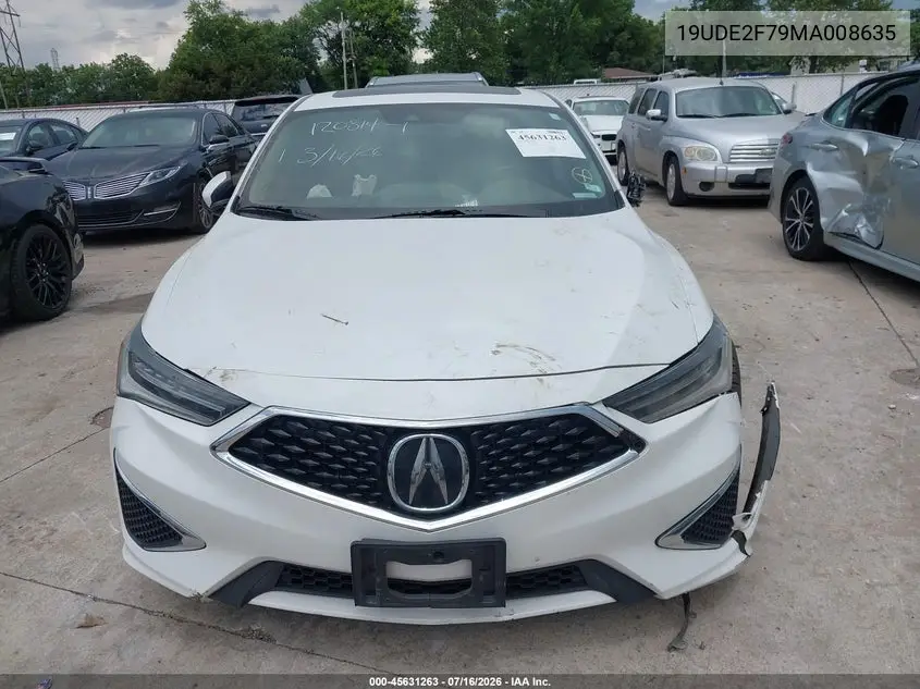 2021 Acura Ilx Premium Package/Technology Package VIN: 19UDE2F79MA008635 Lot: 45631263