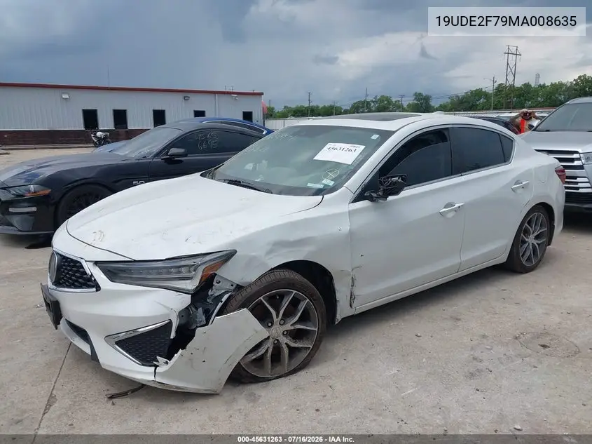 2021 Acura Ilx Premium Package/Technology Package VIN: 19UDE2F79MA008635 Lot: 45631263