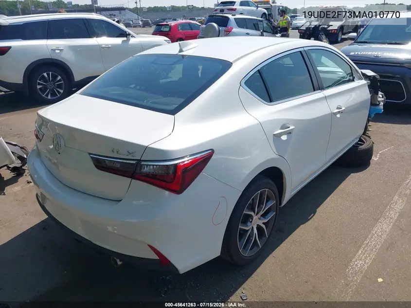 2021 Acura Ilx Premium Package/Technology Package VIN: 19UDE2F73MA010770 Lot: 45641263