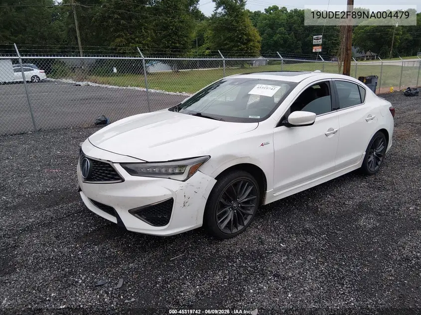 2022 Acura Ilx Premium A-Spec Packages/Technology A-Spec Packages VIN: 19UDE2F89NA004479 Lot: 45319742
