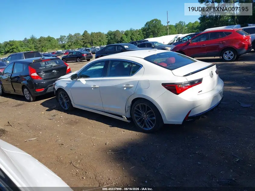 2022 Acura Ilx Premium A-Spec Packages/Technology A-Spec Packages VIN: 19UDE2F8XNA007195 Lot: 45337999