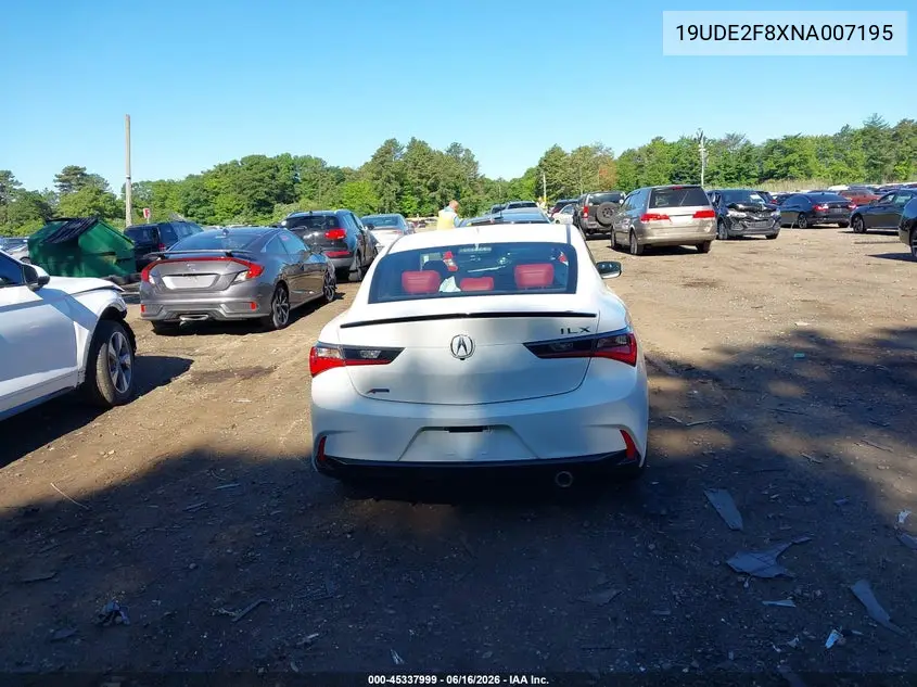 2022 Acura Ilx Premium A-Spec Packages/Technology A-Spec Packages VIN: 19UDE2F8XNA007195 Lot: 45337999