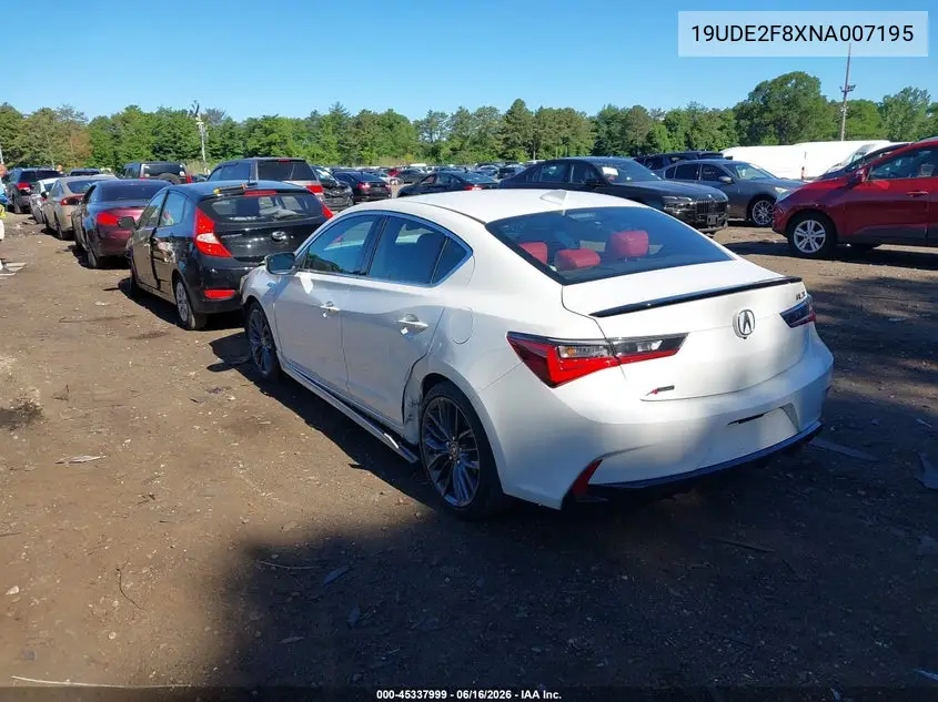 2022 Acura Ilx Premium A-Spec Packages/Technology A-Spec Packages VIN: 19UDE2F8XNA007195 Lot: 45337999