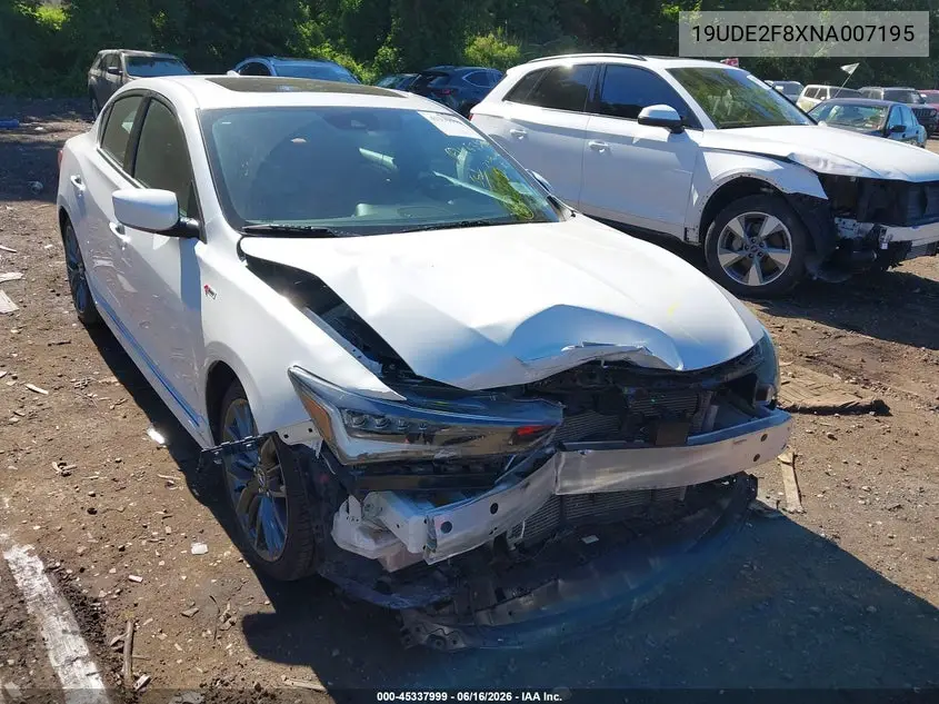 2022 Acura Ilx Premium A-Spec Packages/Technology A-Spec Packages VIN: 19UDE2F8XNA007195 Lot: 45337999