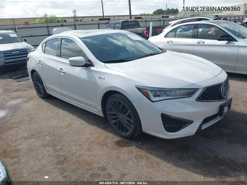 2022 Acura Ilx Premium A-Spec Packages/Technology A-Spec Packages VIN: 19UDE2F85NA006360 Lot: 45347319