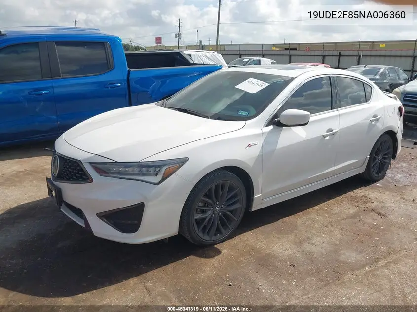 2022 Acura Ilx Premium A-Spec Packages/Technology A-Spec Packages VIN: 19UDE2F85NA006360 Lot: 45347319
