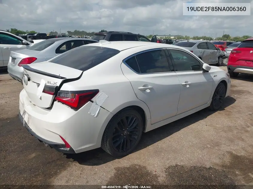 2022 Acura Ilx Premium A-Spec Packages/Technology A-Spec Packages VIN: 19UDE2F85NA006360 Lot: 45347319