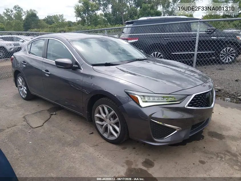 2022 Acura Ilx Standard VIN: 19UDE2F33NA001310 Lot: 45395513