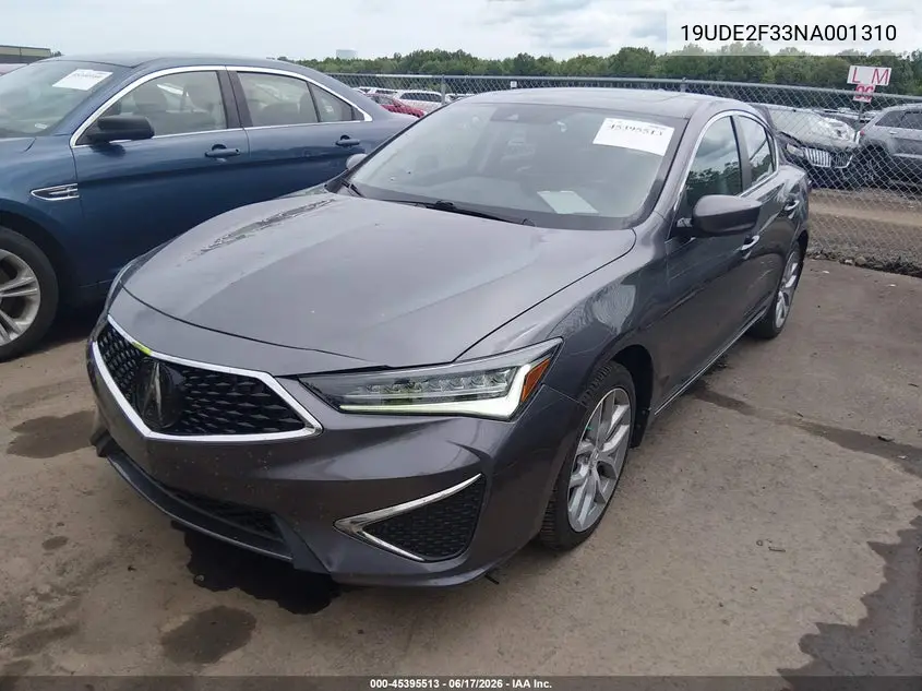 2022 Acura Ilx Standard VIN: 19UDE2F33NA001310 Lot: 45395513