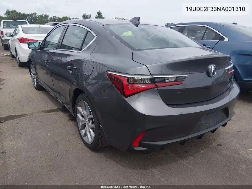 2022 Acura Ilx Standard VIN: 19UDE2F33NA001310 Lot: 45395513