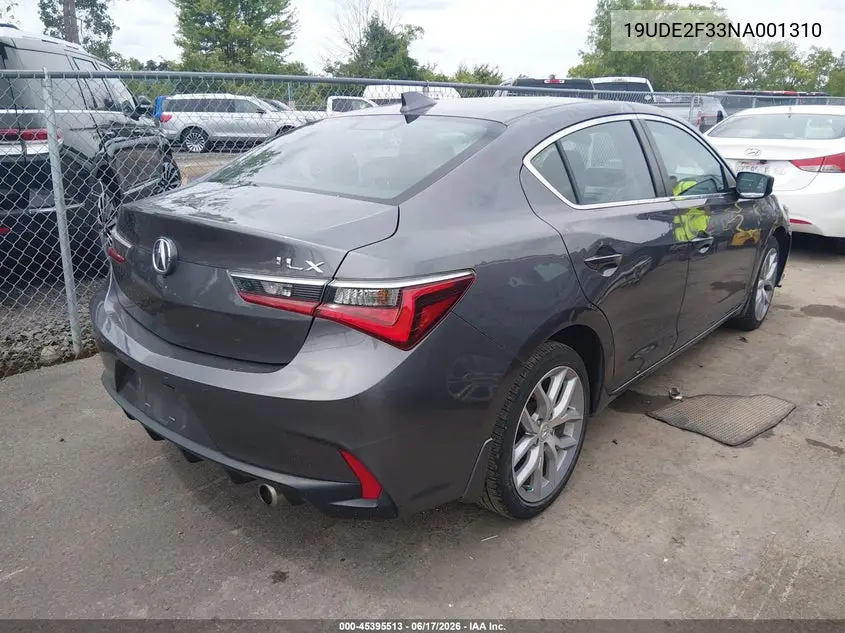 2022 Acura Ilx Standard VIN: 19UDE2F33NA001310 Lot: 45395513